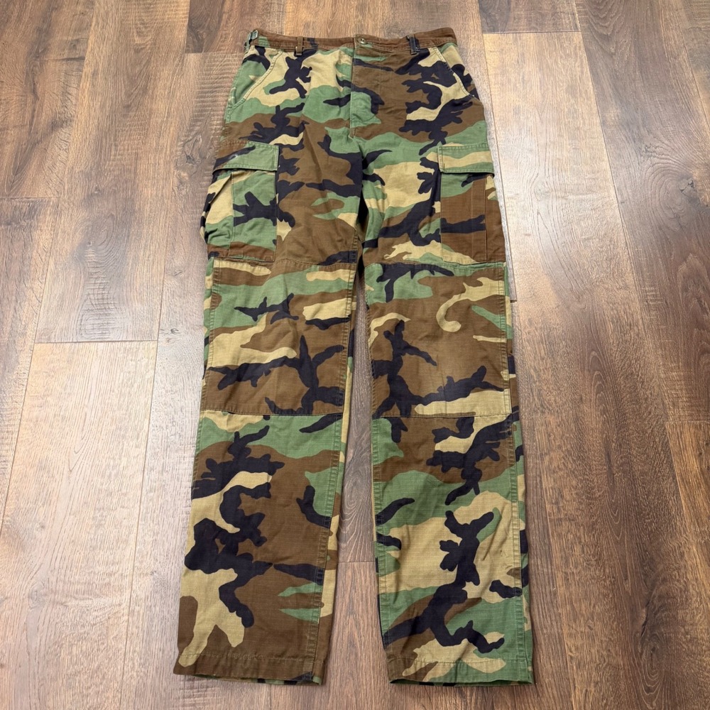 Vintage 90s US Military Woodland Camo BDU Cargo Pants S Long Fits 28x32